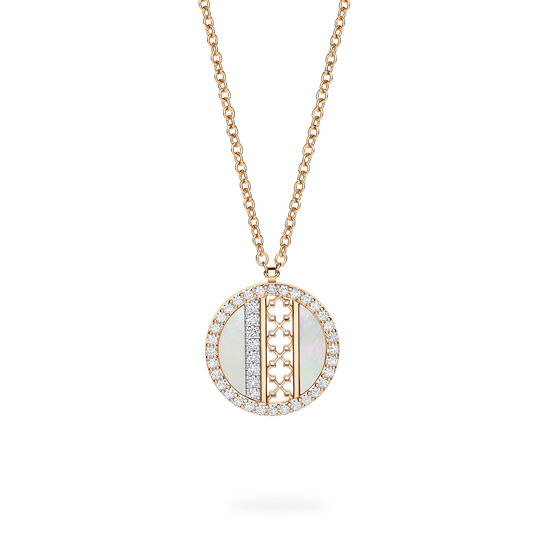 Mother-of-Pearl and Diamond Medallion Pendant image number 0